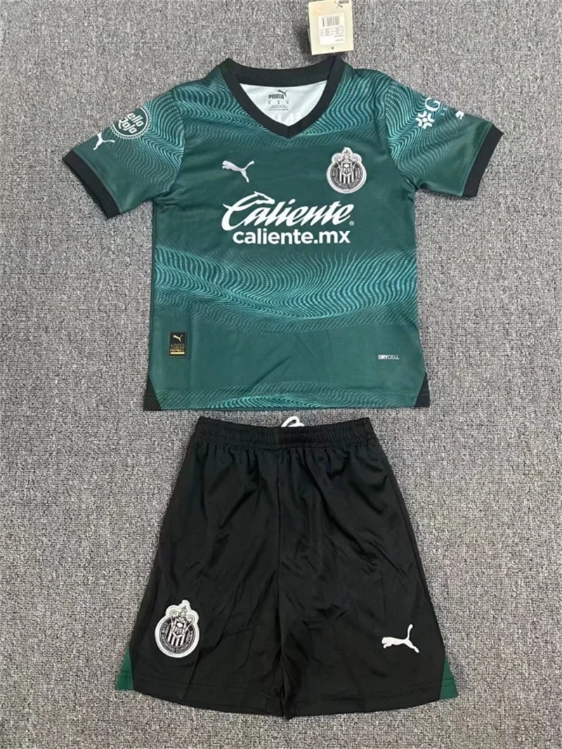 Kids-Chivas Guadalajara 23/24 Third Dark Green Soccer Jersey
